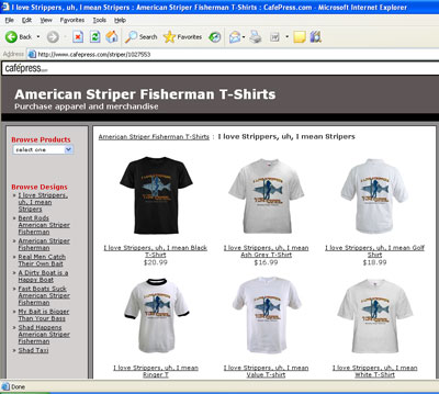 Fishing T Shirts Striper T-Shirts